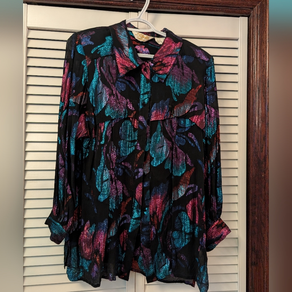 Colorful Abstract Blouse From 80s!
